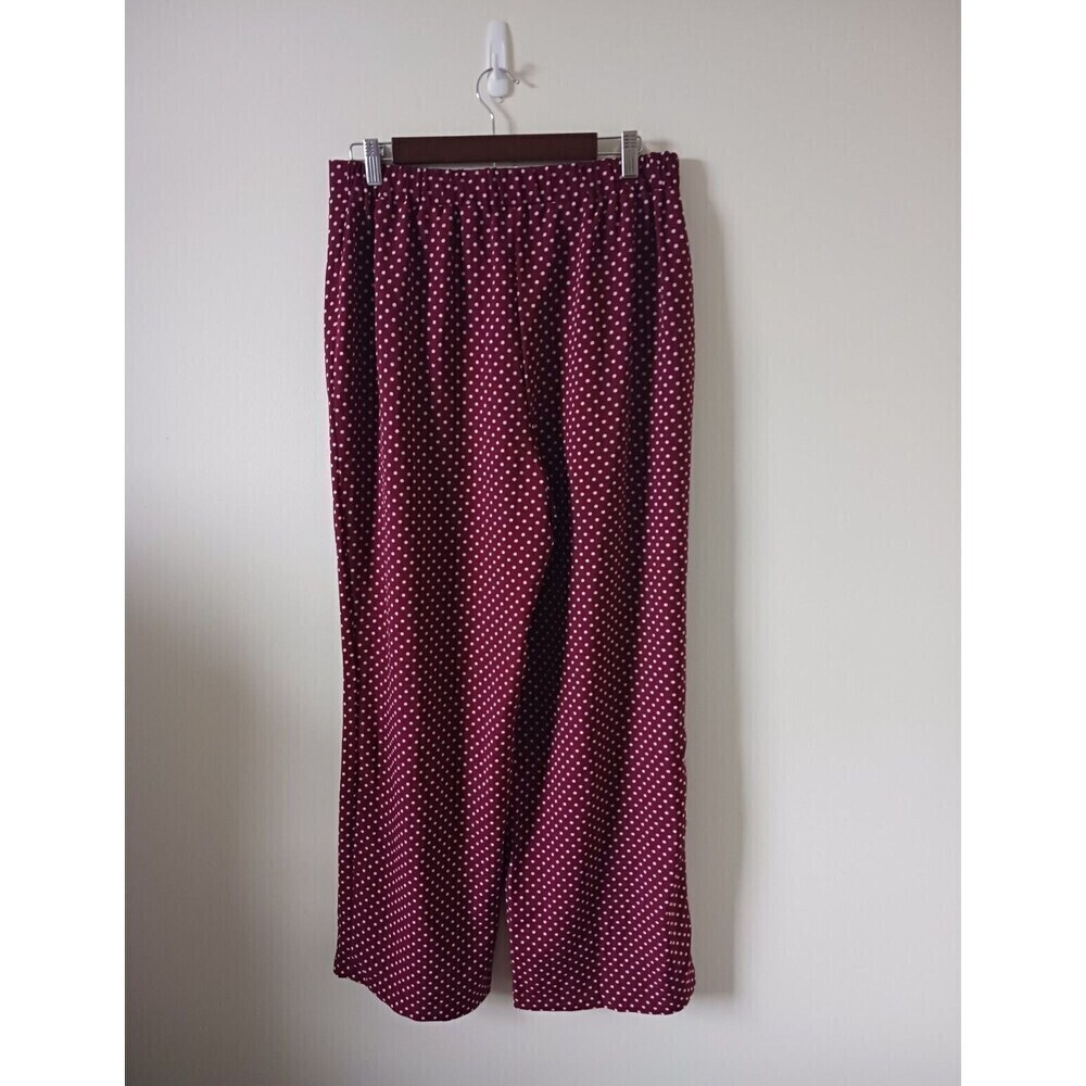 Ultra Flirt Pull On Pants Polka Dot Wide Flare Leg Red White Size XL - Picture 2 of 3